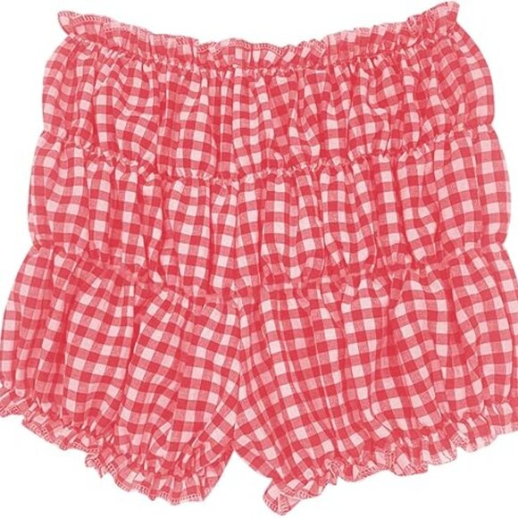 Y2K Plaid Ruffle High-Waisted Shorts – Trendy Slim Fit Aesthetic Summer Bottoms - Picture 6 of 6